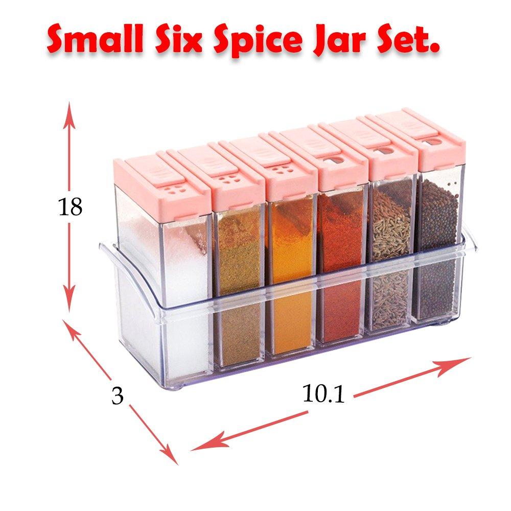 122 Plastic Spice Jars (6 Pcs 14x22x8cm Multicolour) 122 Plastic Spice Jars (6 Pcs 14x22x8cm Multicolour)